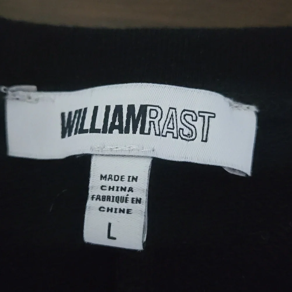 WILLIAM RAST Festival Guitar Graphic Peplum Top Black 1/2 Sleeves Sz Large - Picture 10 of 12
